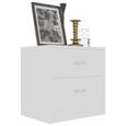 2819ACHAT- Armoire de chevet,Table de chevet Vintage Design,Table de Nuit,Petit meuble Blanc 40 x 30 x 40 cm Aggloméré-2