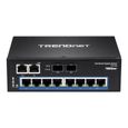 TRENDNET Commutateur Ethernet TI-G102 10 Ports - 2 Couches supportées - Modulaire - Paire torsadée et Fibre Optique-2