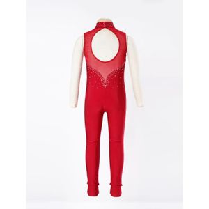 Vxuxlje - Ensemble Gymnastique Fille 3 Pièces (justaucorps Manches Longues + Short + Bandeau) - Taille 6 à 16 Ans - Brillants Et Stretch