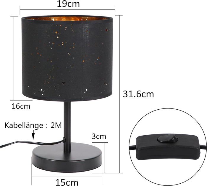 Lampe de chevet en métal pour la maison
