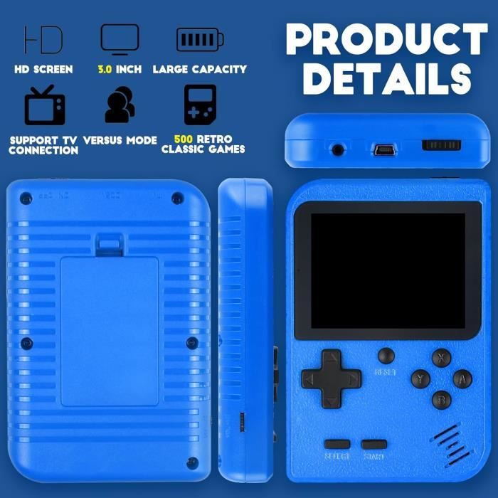 Gameboy Built-in 500 Classic Game Retro Video Game Console Jouets pour  enfants