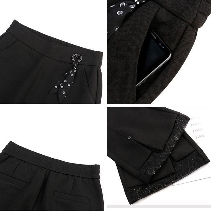 Pantalon Femme Large Mi-long Taille élastique - Coupe Droite Confortable, Léger Et Respirant Pour Tous Les Jours