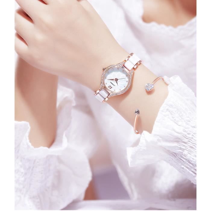 Montres femmes de marque de luxe diamants bracelet en céramique