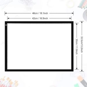 Tablette Lumineuse A4 LED Ultra Mince 4mm - Planche à Dessin Luminosité Réglable USB, Idéale Diamond Painting, Esquisse, Animation