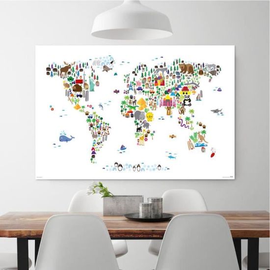Poster Carte Du Monde Animaux 61 X 91 5cm Achat Vente Affiche Poster Cdiscount Poster Carte Du Monde Animaux 61 X 91 5cm Achat Vente Affiche Poster Cdiscount