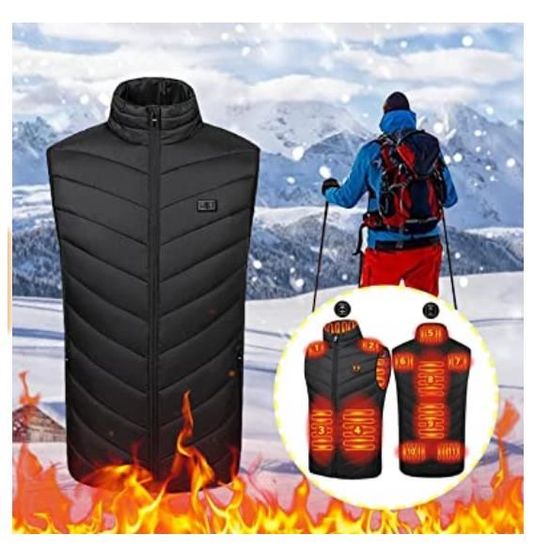 SXDE Gilet Chauffant électrique pour Hommes Femmes imperméable léger Rechargeable Veste chauffante USB Charge Chauffe-Corps pour Cyclisme pêche Escalade randonnée Gilet Chauffant 