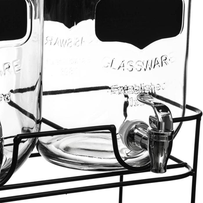 Distributeur De Boissons En Verre 2,8 L Avec Robinet - Pour Réfrigérateur, Fêtes - Pichet à Jus, Cocktail, Thé Glacé