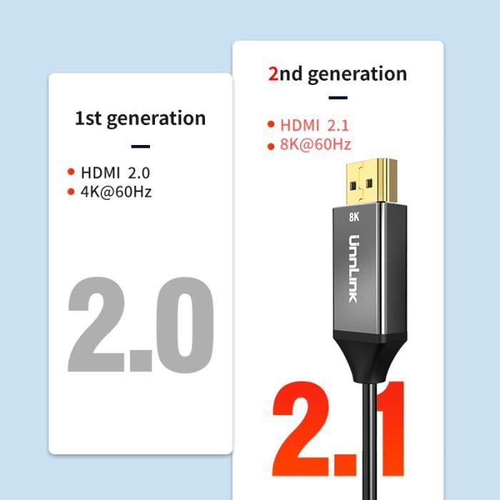 8K60Hz - 3M - câble USB type c vers HDMI 8K60Hz 4K144Hz, adaptateur  Thunderbolt 4 pour téléphone portable ver - Cdiscount Informatique