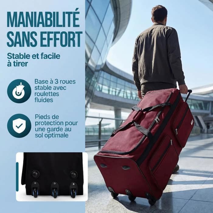 Set De 2 Valises Colonel Tapioca – Valise Cabine 55x40x20cm Et Valise Moyenne 64x45x25cm – Polypropylène Robuste, 4 Roues Pivotantes