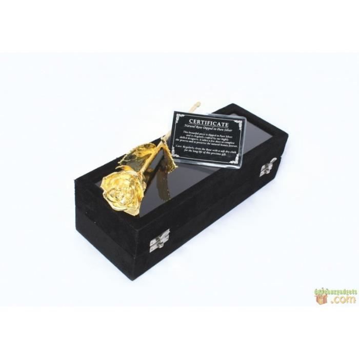 Rose Dorée à L'or Fin 24 Carats - Véritable Rose Avec Certificat D'authenticité