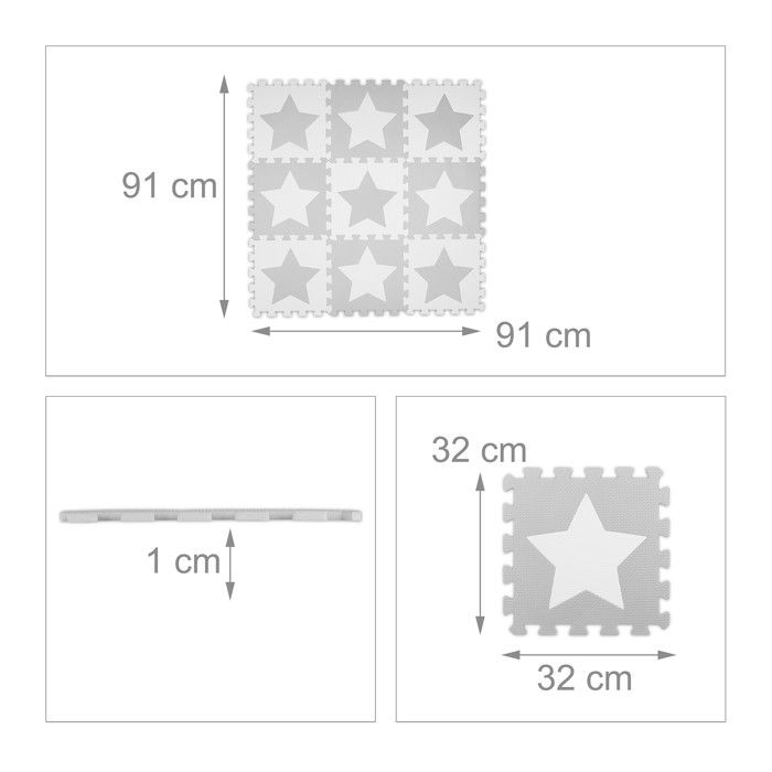 Tapis de jeu, étoiles, 45 pièces de puzzle, enfants & bébés, mousse EVA