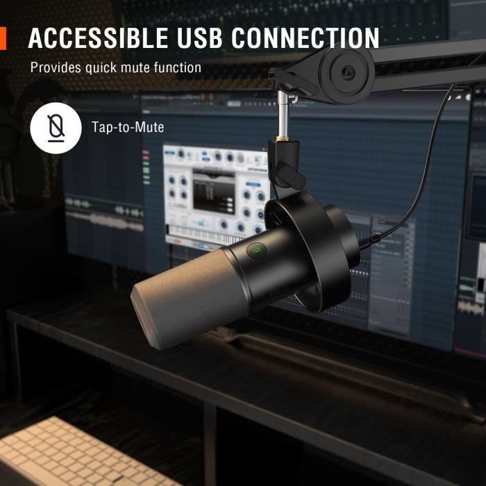 Kit de microphone dynamique USB Fifine avec bras de perche