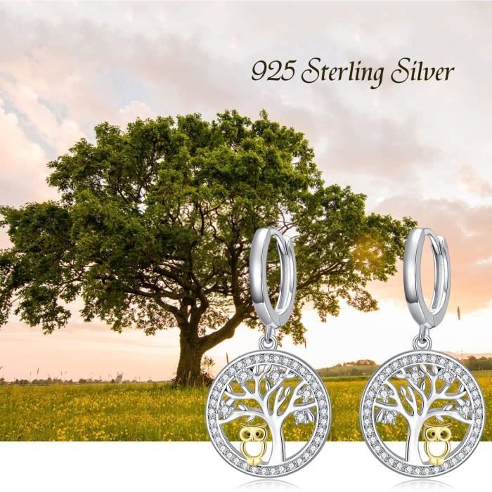 Boucles D'Oreilles Pendantes En Argent Sterling 925 Pour Enfant - Motif