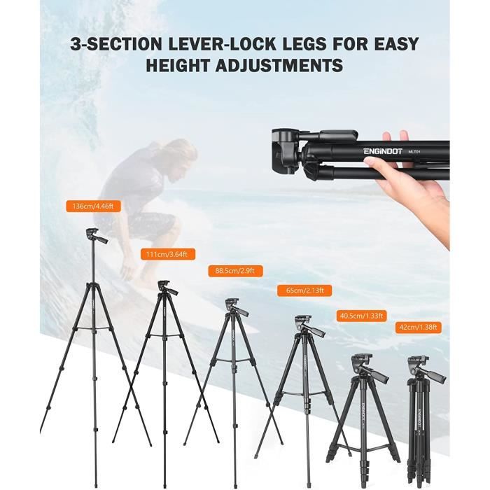 Koolehaoda TF-19 Mini Trépied Alliage D'aluminium Trépied De Table Pour