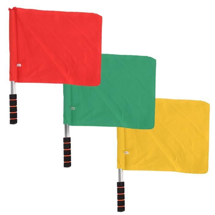 Drapeau D'arbitre – Mât En Acier Inox – Poignée Mousse – Imperméable – Rouge – 46 Cm – 70 G