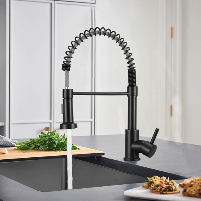 CASAINC Robinet de cuisine à poignée unique et pulvérisateur rétractable à 2 fonctions en ... | Home Depot Canada
