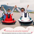 Auto Tamponneuse Electrique pour Enfants Rotation 360° 2 Modes de Conduite Musique LED Télécommande pour Enfants Blanc-5
