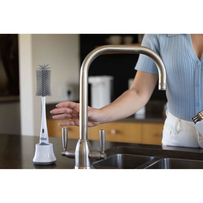 MAM Brosse Souple Pour Biberon Ergonomique - Poils Ultra Doux - Nettoyage Tétines Dès 0 Mois