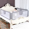 ERROLVES® Barrière de lit pour Sécurité de bébé, Gris - 180 cm, Protection enfant contre chutes, hauteur réglable 70-105cm-0