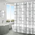 ideau de douche imperméable anti-moisissure, 180 x 180 cm, avec 12 rideaux de douche-0
