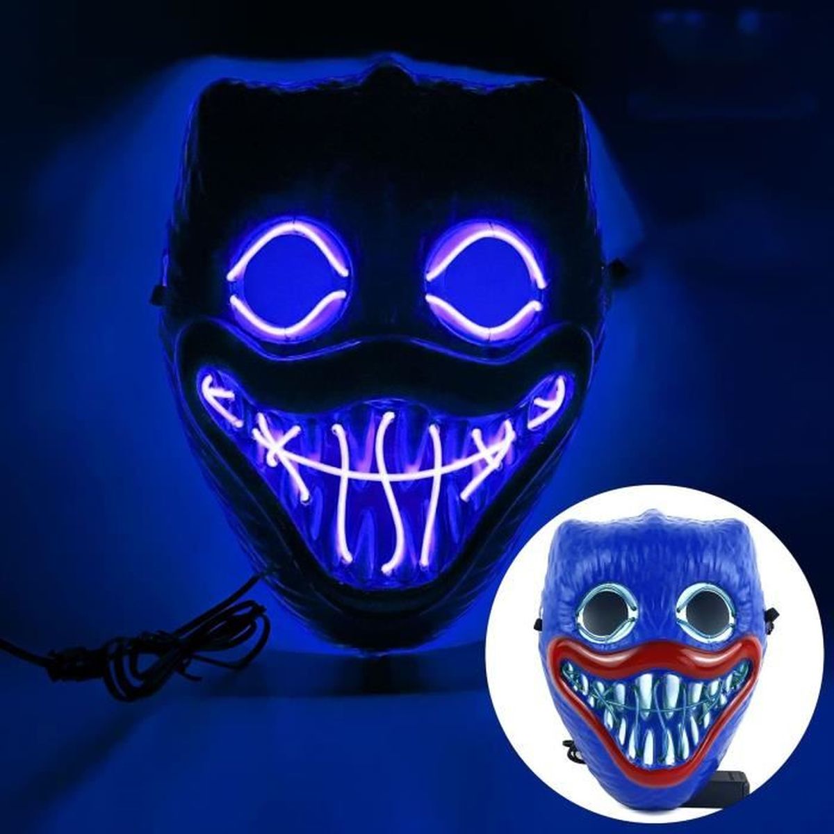 Masque Halloween LED,Poppy Playtime Huggy Wuggy Masque Adulte Enfant
