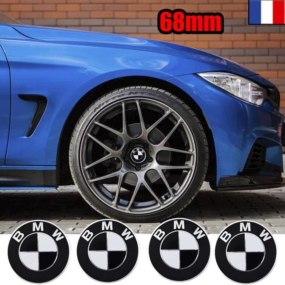 Cache-moyeu De Roue Universel Noir 70 Mm - Pour BMW, SUV, Camions - Protection Contre Saleté Et Rouille