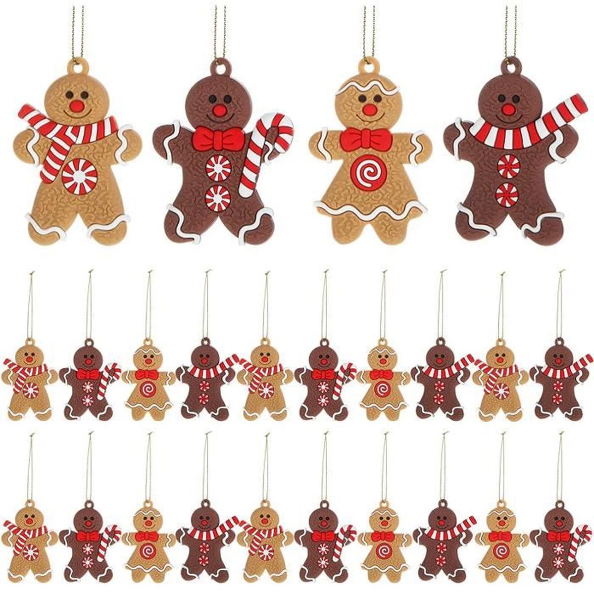 GOBRO Ornement de Noël en pain d'épice 24 pièces Bonhomme en pain d'épice Cdiscount Maison