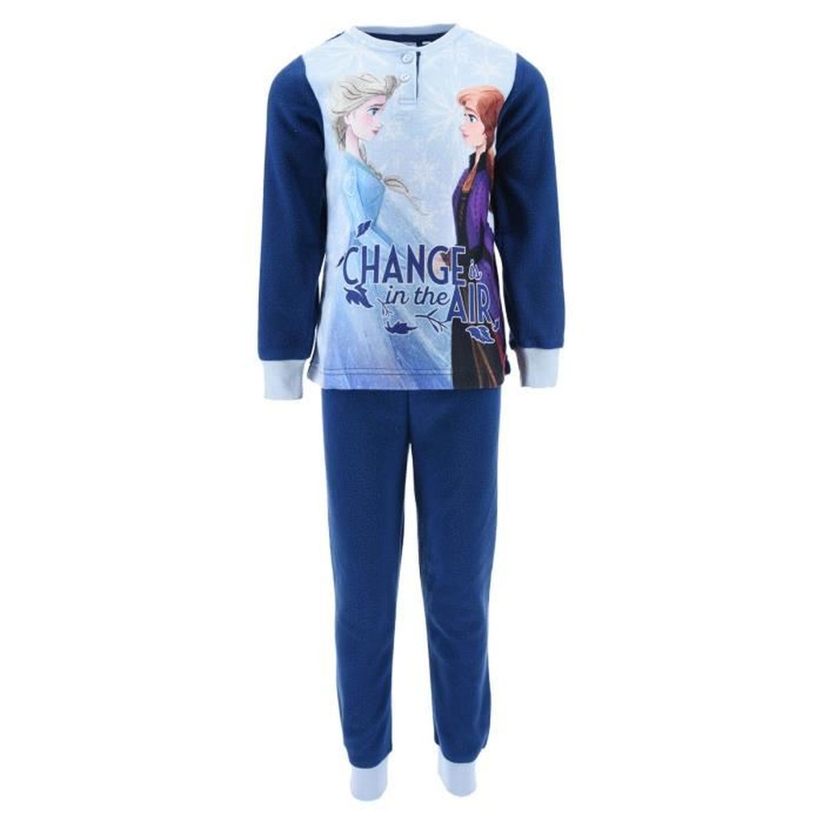 La Reine des Neiges - Ensemble de Pyjama Polaire Fille - FM/4/FROZEN/PYJPOL/7364/5/NAVY Bleu 
