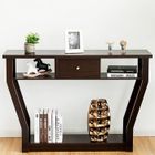 RELAX4LIFE Table de Console d'Entrée - Tiroir et 3 Compartiments de Rangement - 120 x 30 x 81,3 CM - Charge Max 60 KG - Brun