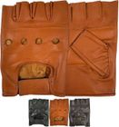 Mitaines En Cuir Véritable Pour Homme – Sans Doigts, Idéales Moto, Cyclisme, Conduite, Fitness – Style Vintage Confortable
