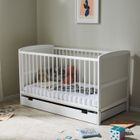KIDS COLLECTIVE Lit bébé évolutif 4en1 - Lit à barreaux réglable en hauteur - Lit simple enfant - Barrière de lit - Sommier et tiroir inclus -