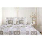 DECORATION D'AUTREFOIS Autrefois Zoé Lin Boutis Patchwork 230x250 cm avec 2 Taies d'oreiller 65x65 cm, Dessus de lit Coeur et Dentelle