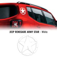 Autocollants Stickers Étoile Army Star pour Jeep Renegade, Blanc, Diam. 20 cm, 2 Pièces