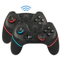 2 pieces Manette jeux video sans fil pour Nintendo Switch, Bluetooth Manette Switch Pro avec Batterie Rechargeable -H7