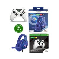 Casque Gamer LED RGB XBOX X/S PS4 - PS5 PLAYSTATION SWITCH PC Pro Gaming + Manette XBOX ONE-S-X-PC Blanche 