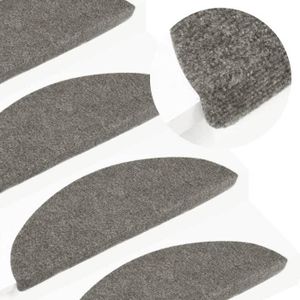 Tapis d'escalier autocollants 15 pcs 56x17x3 cm Beige et gris | Leroy