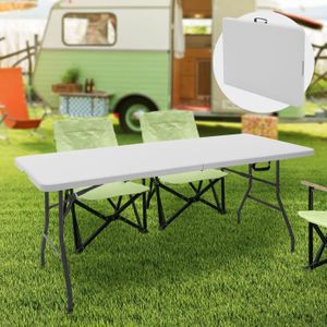 TABLE DE CAMPING ML-Design Table de Camping Pliante Blanc, 180 x 74