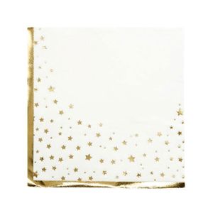partydeco.pl 20 Serviettes en Papier Happy New Year Marine et dor/ées 33 x 33 cm