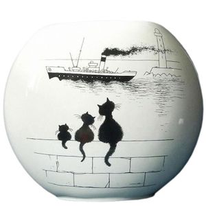 VASE - SOLIFLORE Vase en ceramique Oval Chats par Dubout