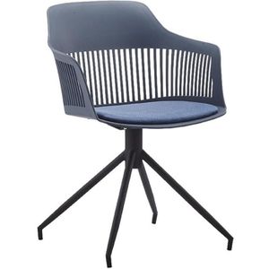 CHAISE DE BUREAU ANAÏS - Chaise design avec accoudoirs bleu foncé