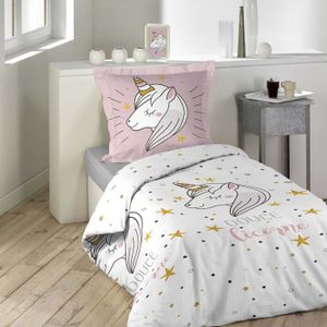 HOUSSE DE COUETTE ET TAIES Parure de lit enfant Lilirose 140x200 - Blanc - Do