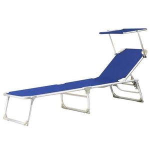 CHAISE LONGUE Chaise-longue de plage en aluminium Lit Therasia - PAPILLON - Bleue - Exotique - Pliant - 1 personne
