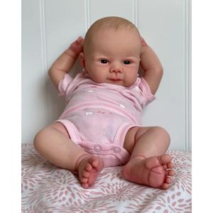 POUPÉE Pinky Reborn Poupées Bébé Adorables Fille 20 pouces 50 cm Corps en Tissu Yeux Bleus Cadeau d'Anniversaire