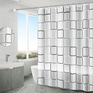 RIDEAU DE DOUCHE ideau de douche imperméable anti-moisissure, 180 x 180 cm, avec 12 rideaux de douche