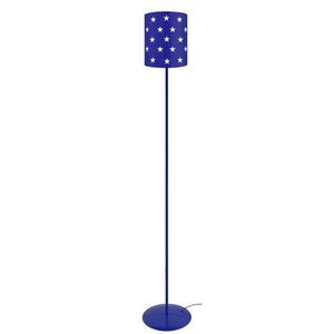LAMPADAIRE ETOILES-Lampadaire droit métal  bleu marine Abat-jour: cylindre métal bleu marine 1 ampoule E27 enfant P20xD20xH90cm