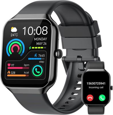 Montre Connectée Hommes Femmes Montre Sport Podometre Moniteur de Sommeil/Fréquence Cardiaque SpO2 Montre Intelligente -Android iOS - Téléphonie