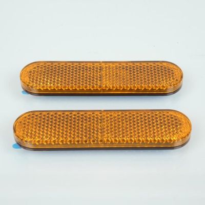 Lot De 2 Réflecteurs Orange Adhésifs – 101x30x10 Mm – Pour Moto, Vélo, Remorque – Sécurité Et Visibilité