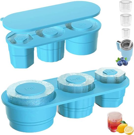 Bac à Glaçons Avec Couvercle Et Bac Pour Stanley, Pour Accessoires Stanley, Bac à Glaçons Cylindriques, En Silicone Pour Congélateur, Grands Bacs à