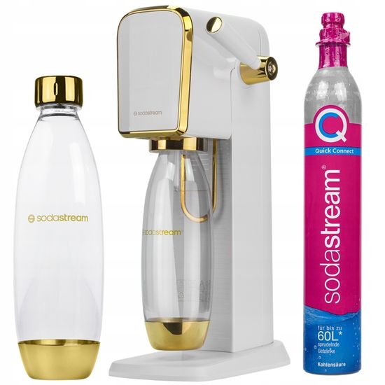 Sodastream Lot De 2 Bouteilles Gazéification 1L - Compatibles Source/Genesis, Design Yves Behar - Blanc