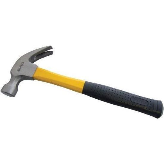 Marteau Arrache-clou Am-Tech 454 G (16 Oz) - Manche Fibre De Verre, Pour Bricolage Et Chantier